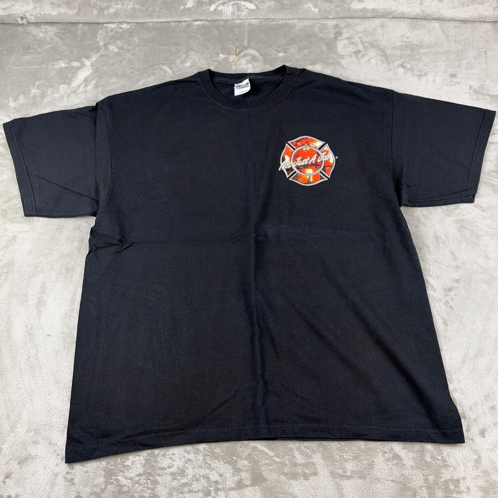 Gildan Firefighter I Live For This Graphic T-Shirt Mens XL Black Not Just A‎ Job